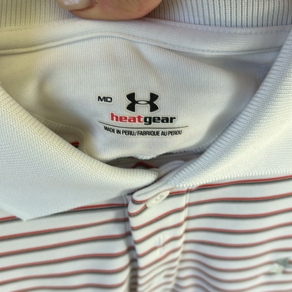 COPY - 🌿 Under Armour Men’s Heat Gear Polo Short-Sleeved Shirt White- M🌿 - Picture 2 of 5